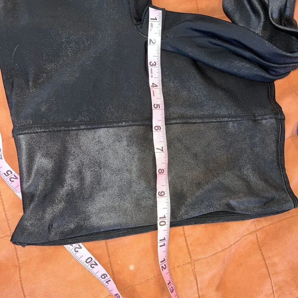 SPANX Black shape Faux Leather Leggings Women MEDIUM